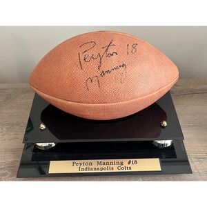 Peyton Manning Signed Indianapolis Colts Wilson Official NFL Football with Case